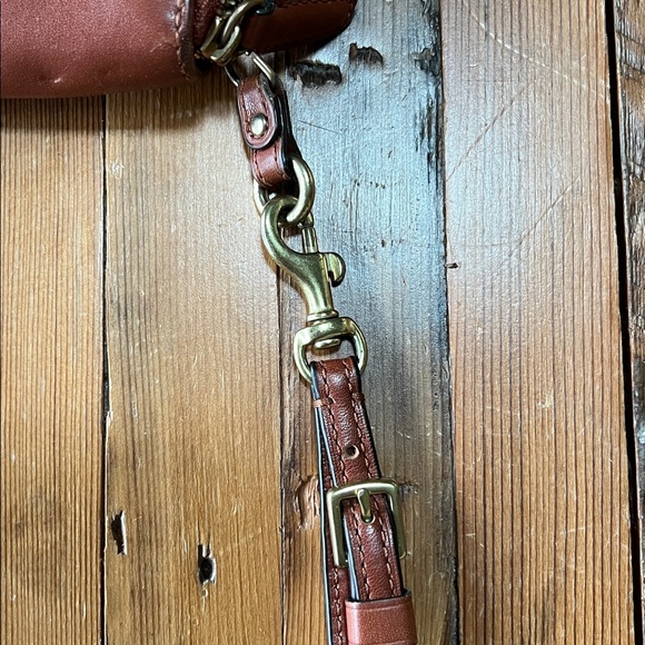 Coach Accordion Vintage Tan Leather Zip Wallet Wristlet - Picture 9 of 10